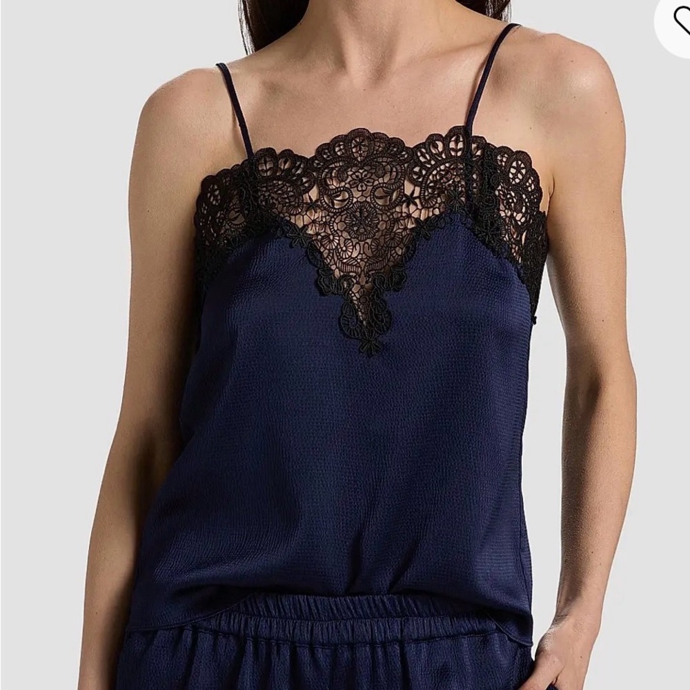 Generation Love Alisa Women's Navy Lace Trim Cami Top